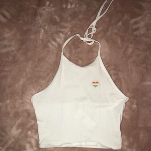 RAINBOW LOVE HALTER TOP